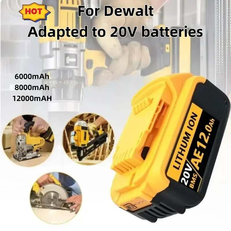 20V 8.0Ah Lithium Battery for dewalt power Tools DCB182 DCB204 DCB205 DCB201 DCB203 rechargeable electric tool set Battery