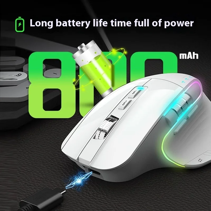 Cimetech Tm-015 Mouse Bluetooth Wireless 3mode Mouse Lightweight Rgb Backlight Game Office Mice Laptop Custom Gamer Accessories