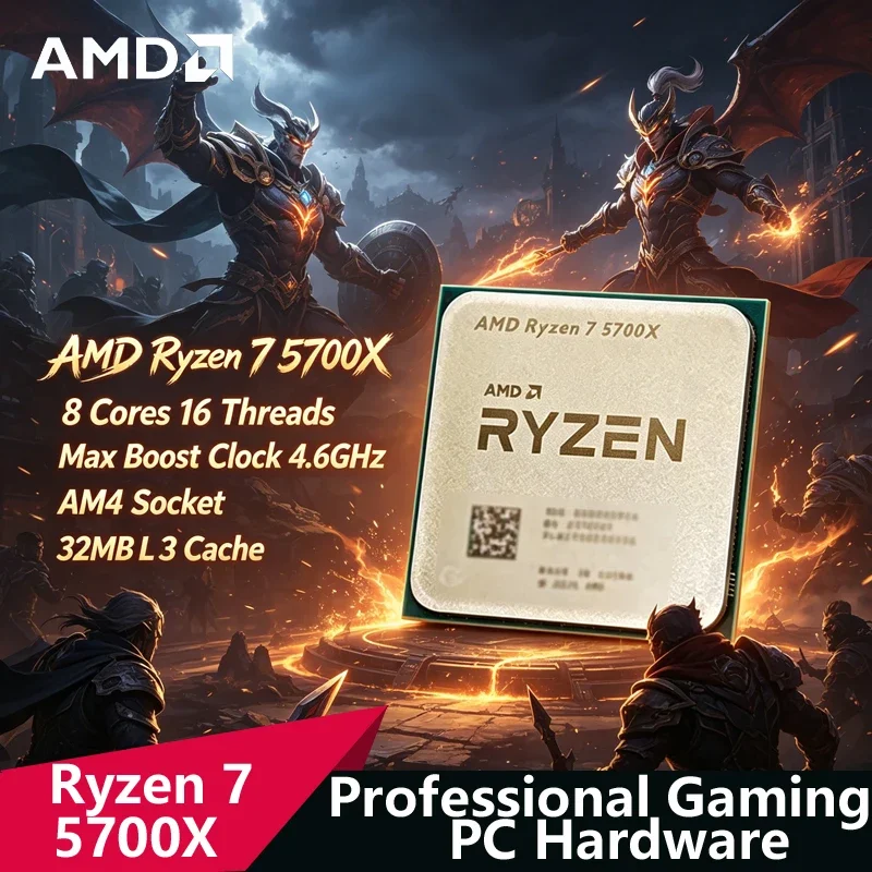 

AMD Ryzen 7 5700X Tray CPU｜8C16T,4.6GHz Boost,32MB L3 Cache,AM4 Socket Unlocked Gaming Processor,No Retail Box