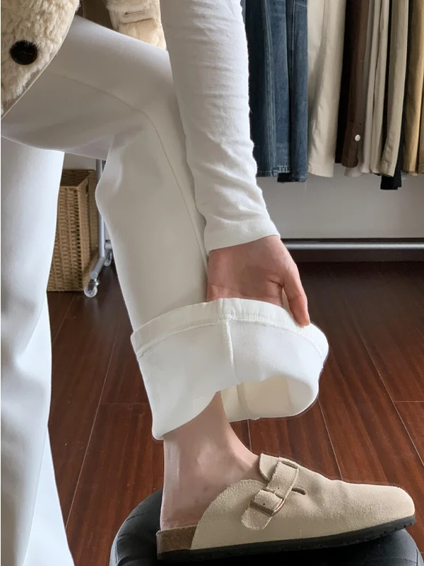 กางเกงโยคะทรงกระดิ่งแบบมีซับในสไตล์อเมริกัน รุ่น Extended Length พร้อมเชือกผูกเอว ทรงลำลอง ยาวคลุมเท้า