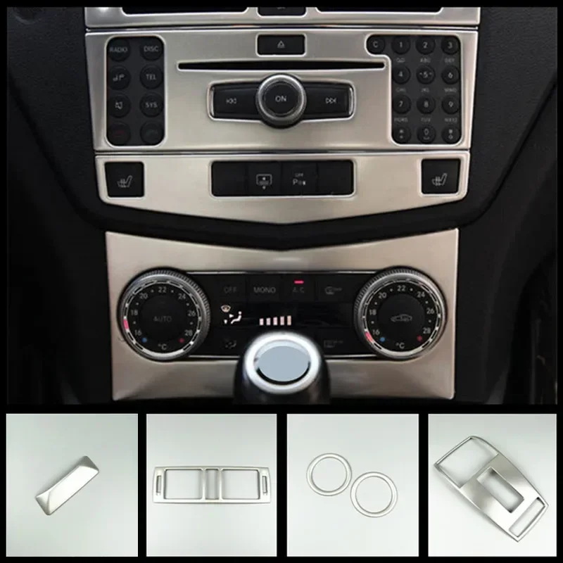 

Car Styling For Mercedes Benz C Class W204 Console CD Panel Air Conditioner Vents Frame Cover Trim Decoration Sticker