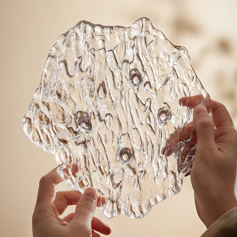 Crystal Glass Plate, Irregular Fruit Plate, Ins Wind, Home Snacks