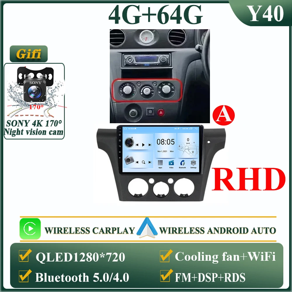 2K Android 16 autoradio voor Mitsubishi Outlander 1 2002-2008 multimediaspeler GPS navigatie Carplay split screen 2K