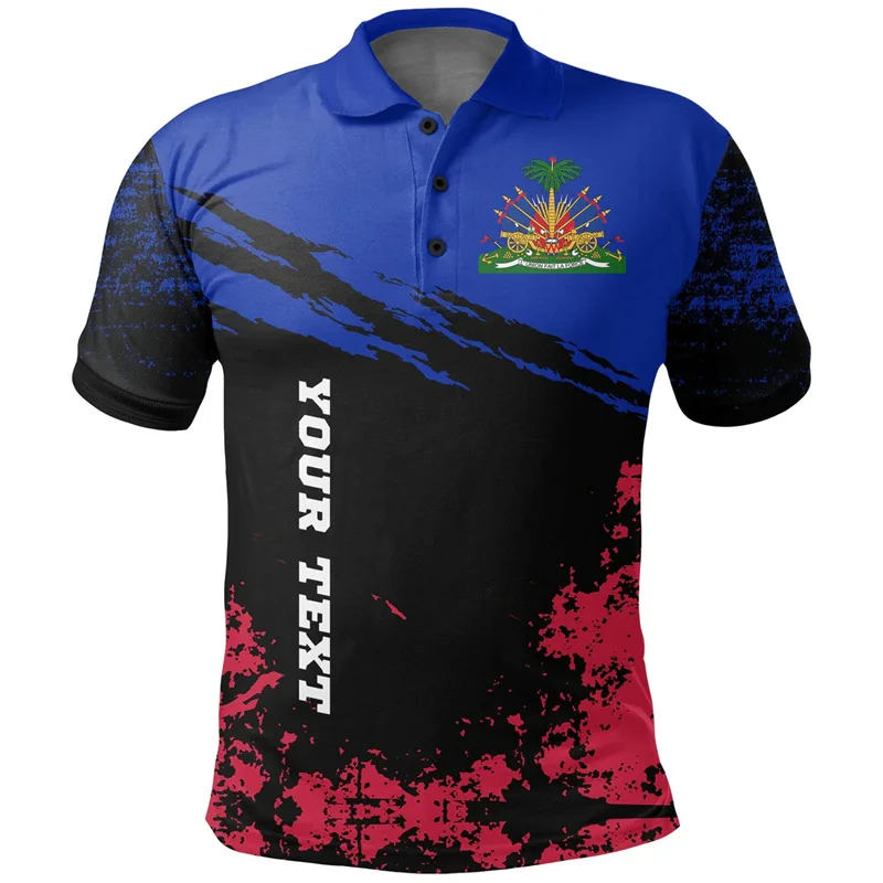 3D Printed Polo Shirts For Men Haiti Haiti Independence Anniversary Polo Shirt Polynesian Short Sleeve Tops Women Kid Clothes