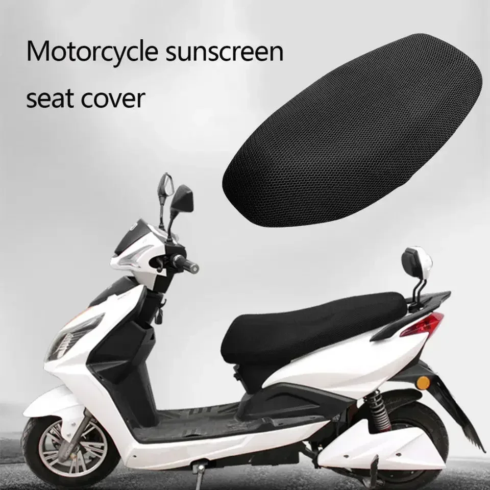 Motorfiets 3d Mesh Stof Anti-Slip Pad Scooter Seat Elektrische Fiets Seat Cover Zomer Ademende Hoezen Kussen Net Hoes Nieuw