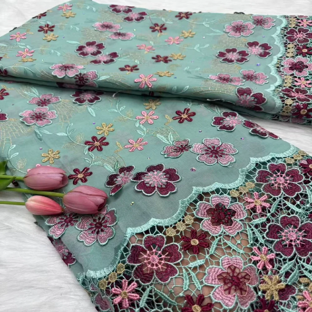 

Nigerian Swiss Voile Lace Fabric with 3D Flower Applique And Stones Guipure Quality African Wedding Dress Lace 2026