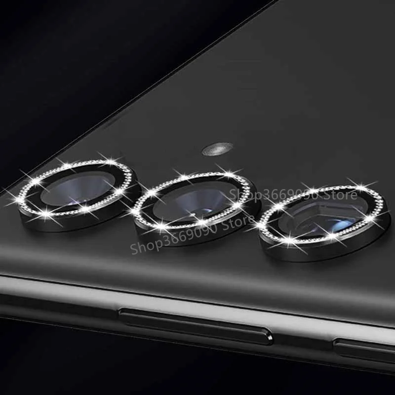 Diamond Camera Ring for Samsung A55 A35 A25 A15 A05 A05S A14 A24 A34 A54 Tempered Glass Camera Lens Protector Alloy Ring Cover