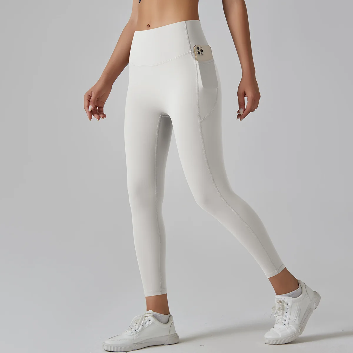 Leggings sexy nude de cintura alta para fitness feminino, corrida, ioga, leggings, calças justas de exercício casual