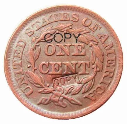 رأس الحرية الأمريكي 1 سنت/شعر مضفر كبير سنت (1839-1857) 19 تواريخ للاختيار 100% عملات نحاسية #1