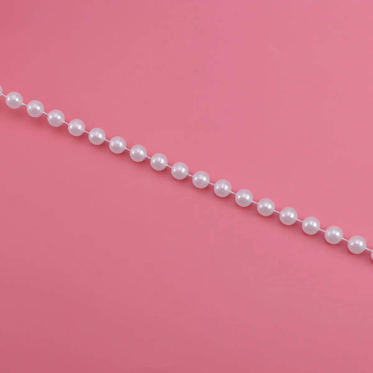 10M Imitation Pearl Crystal Acrylic Beads Garland Chain White for Wedding Bridal Hair Accessories Party Decor Curtain