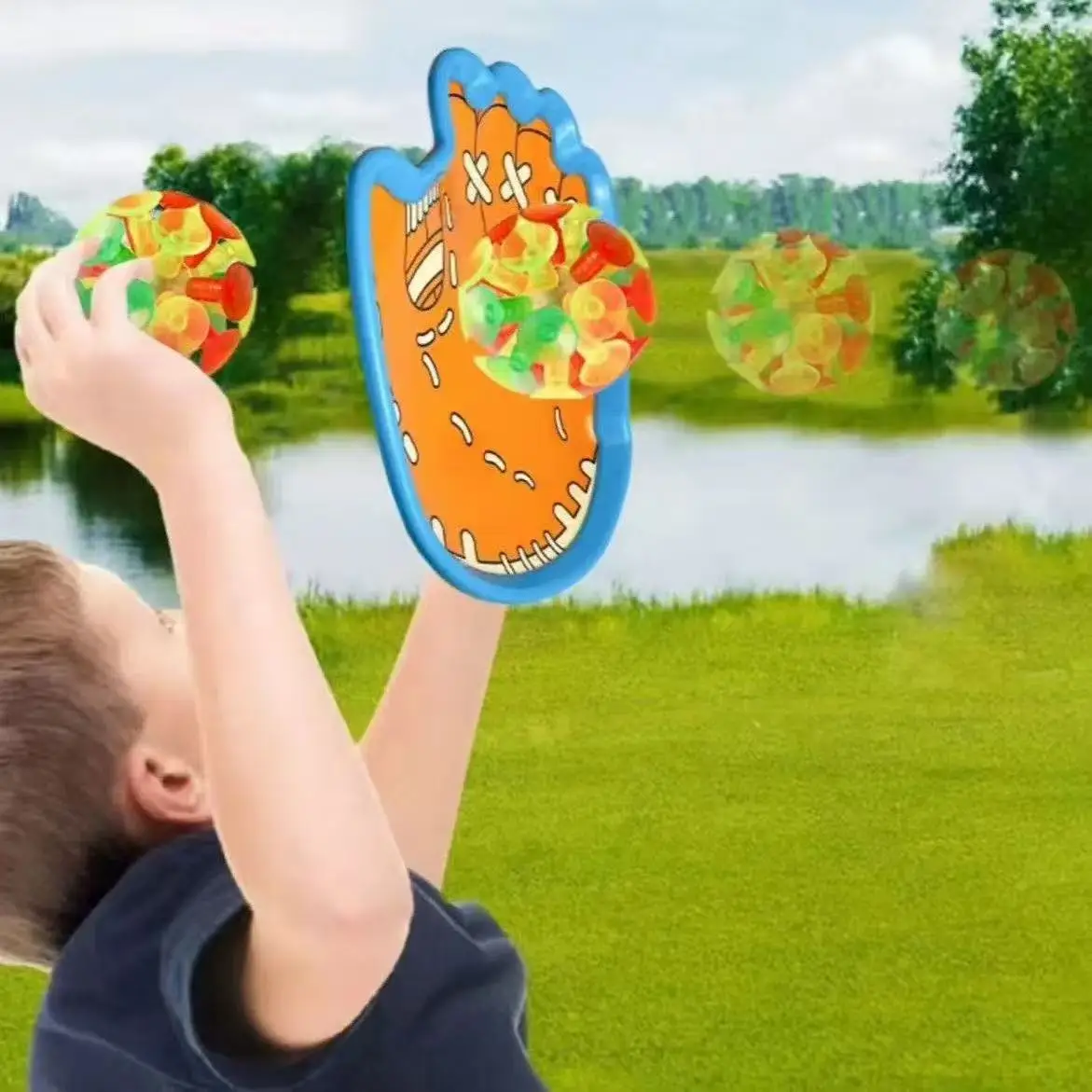 لعبة أطفال لزجة الهدف الكرة شفط كأس لزجة الكرة التفاعل بين الوالدين والطفل لزجة الكرة الرياضة في الهواء الطلق رمي العاب كروية