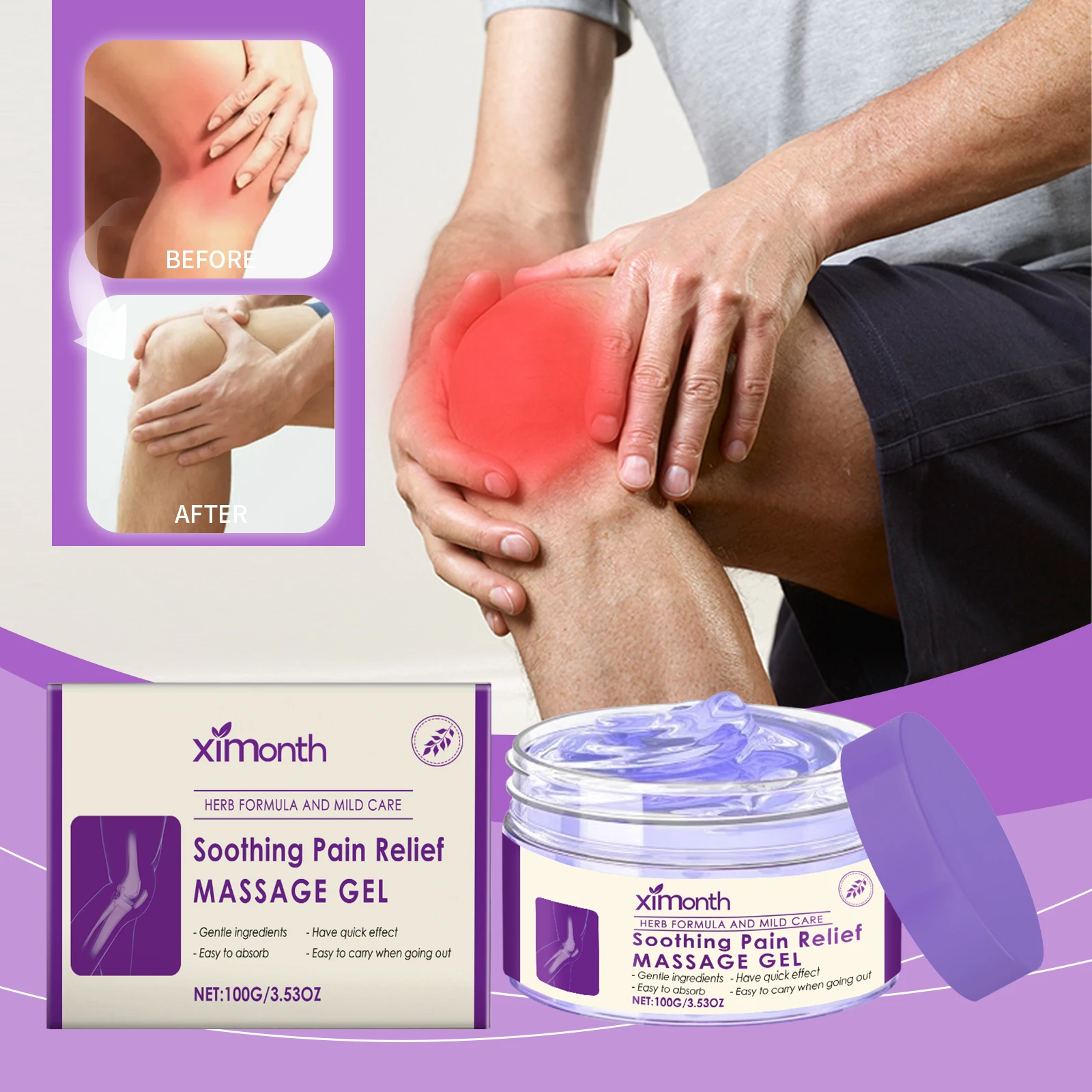 

Soothing Body Massage Gel Joint Knee Elbow Shoulder Care Daily Comfortable Topical Gel Fast Absorbing Muscle Relief Relax