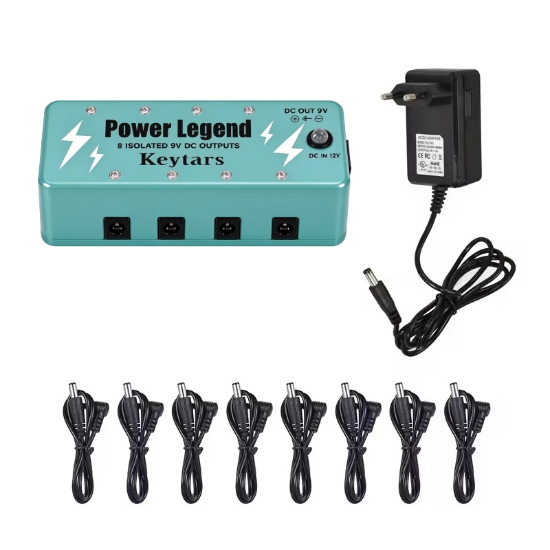 Keytars ISO-8 Guitar Smallest Pedal Power Supply Legend Isolated 8 DC 9V 300mA Outputs Power Source Short-Circuit Protection