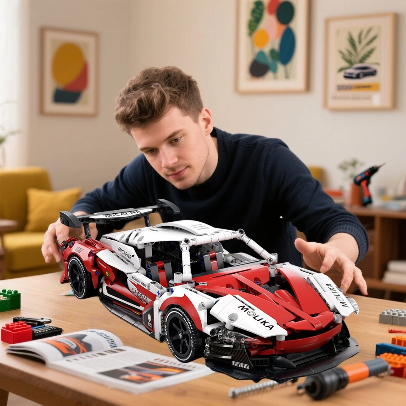

Hot 1200+Pcs 1:14 Technical P1 Super Racing Car Building Block set Model Super Sports Cars Bricks Toys for Boys Gifts