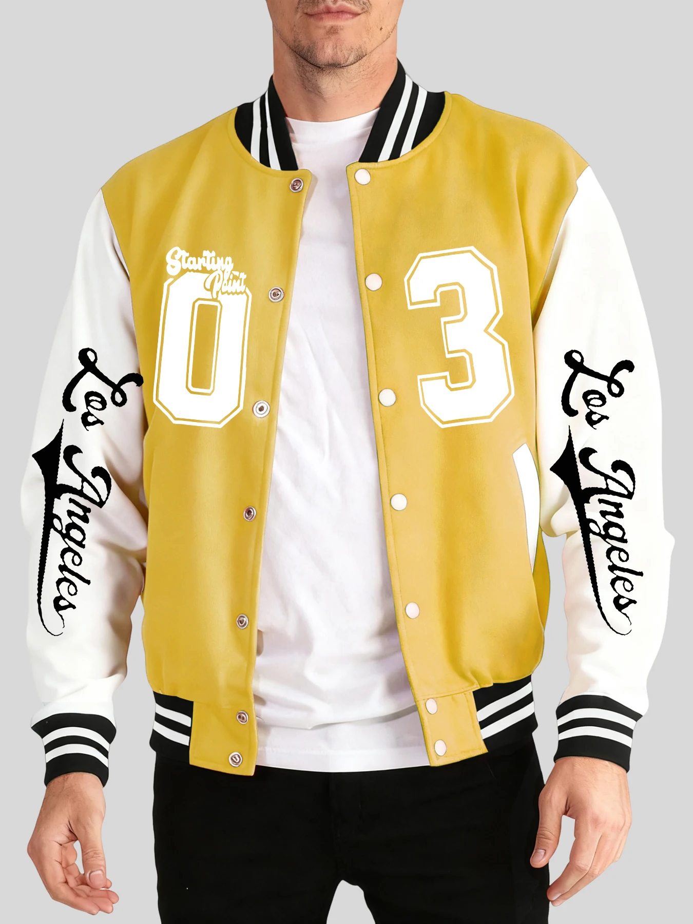 

Los Angeles Art Letter Prints Warm Street Jackets Men Fashion Sports Clothes Soft Loose Streetwear Autumn Winter Baseball Jersey