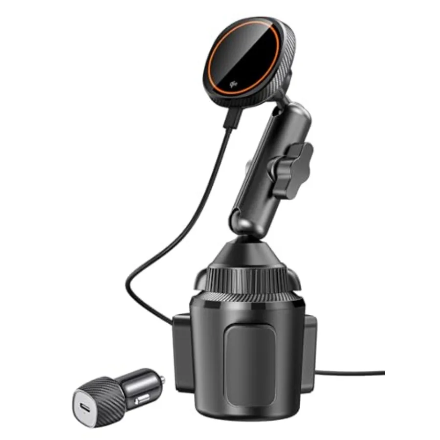 

Беспроводное автомобильное зарядное устройство Qi2 15W Magsafe для телефона, крепление в подстаканник, с вентилятором для отвода тепла, быстрая зарядка, магнитное крепление