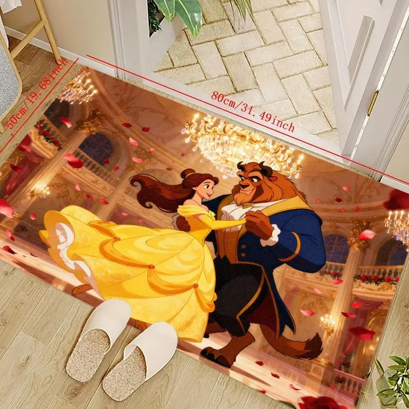 

1 шт., мультфильм, аниме, принцесса Диснея, красота и чудовище, Белль и чудовище, танцы, бальные сцены, напольный коврик, ковер, коврик для двери fo