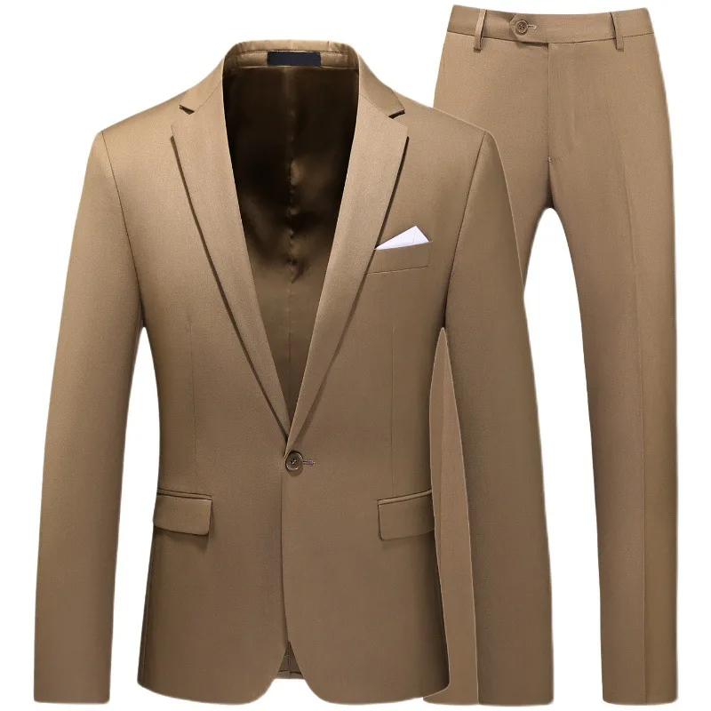 HH421Slim Fit Jacke Bräutigam Hochzeitskleid Kleiner Anzug Freizeitanzug Set Herren