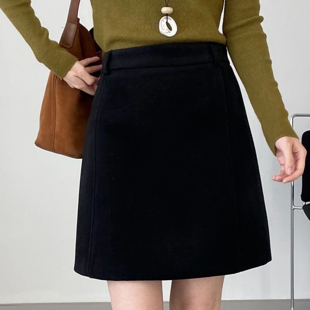 Twotwinstyle sólido emendado dobras saia coreana feminina cintura alta solta vintage minimalista saias curtas femininas outono nova moda