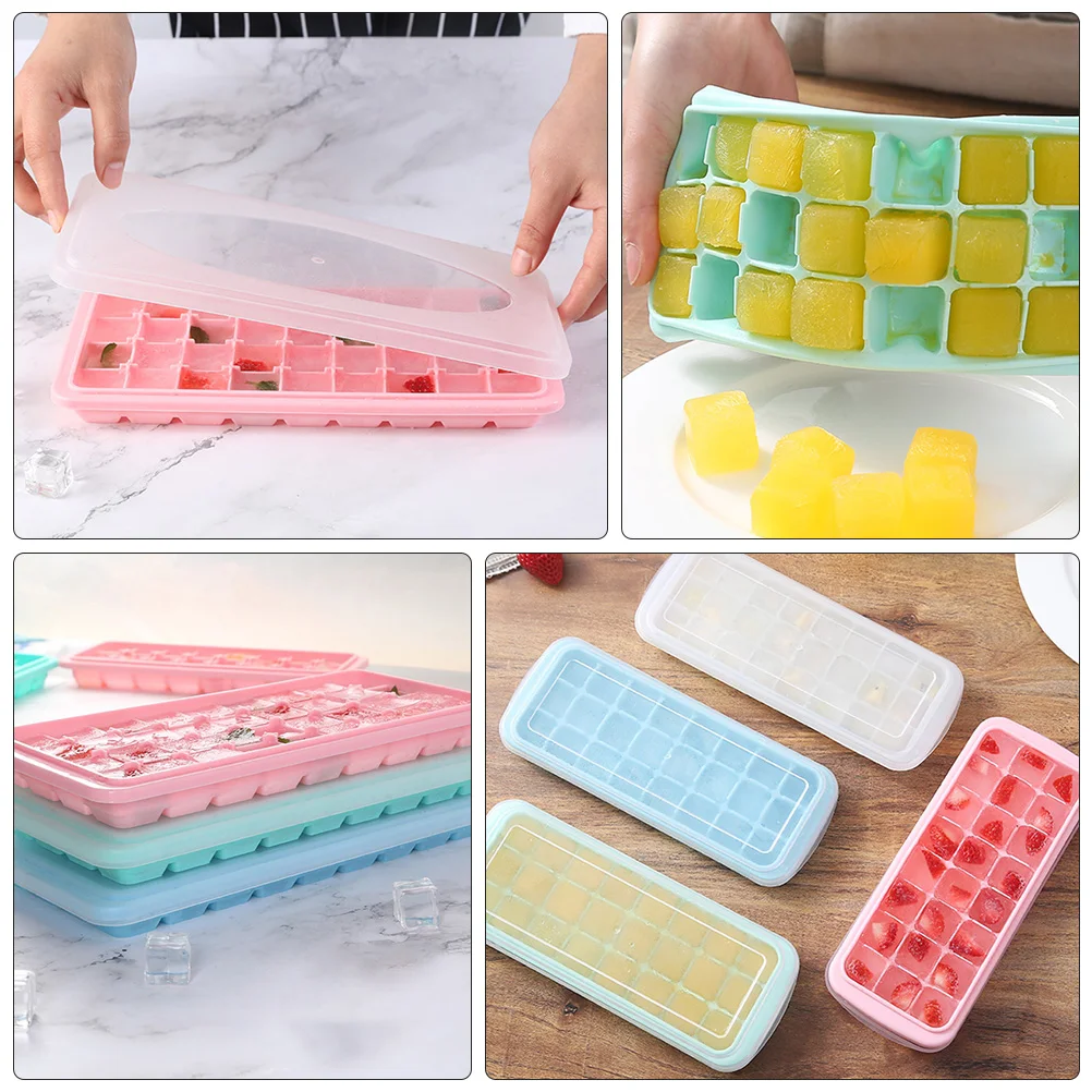 

2pcs Ice Cube Trays Silicone Molds Freezer Safe Food Storage Baking DIY Soap Making Cream Bucket Shape Creative