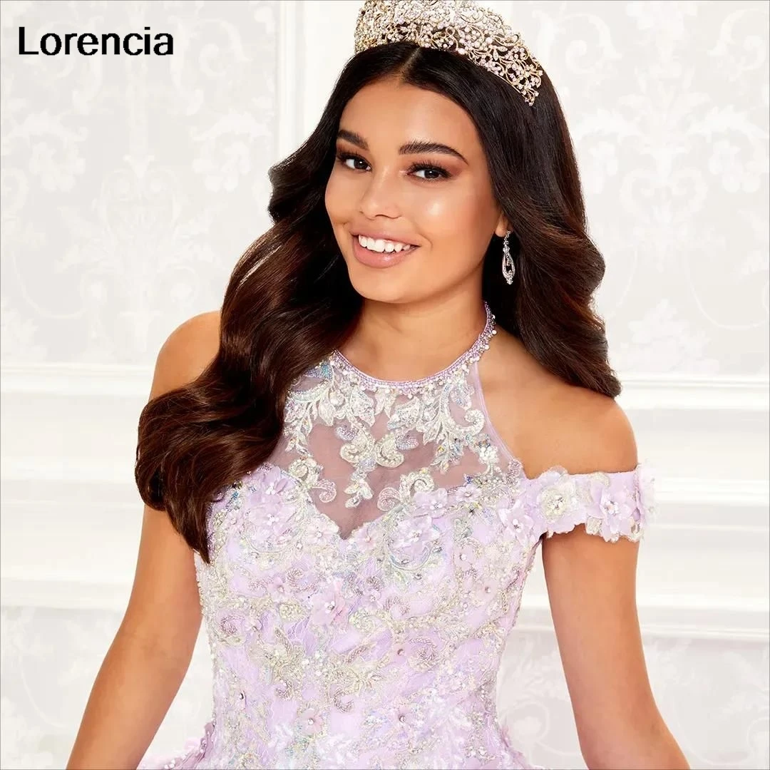 Vestido De quinceañera azul lavanda personalizado, vestido De baile con apliques De encaje, corsé con capas De cuentas, dulce 16, Vestidos De 15 Años YQD665