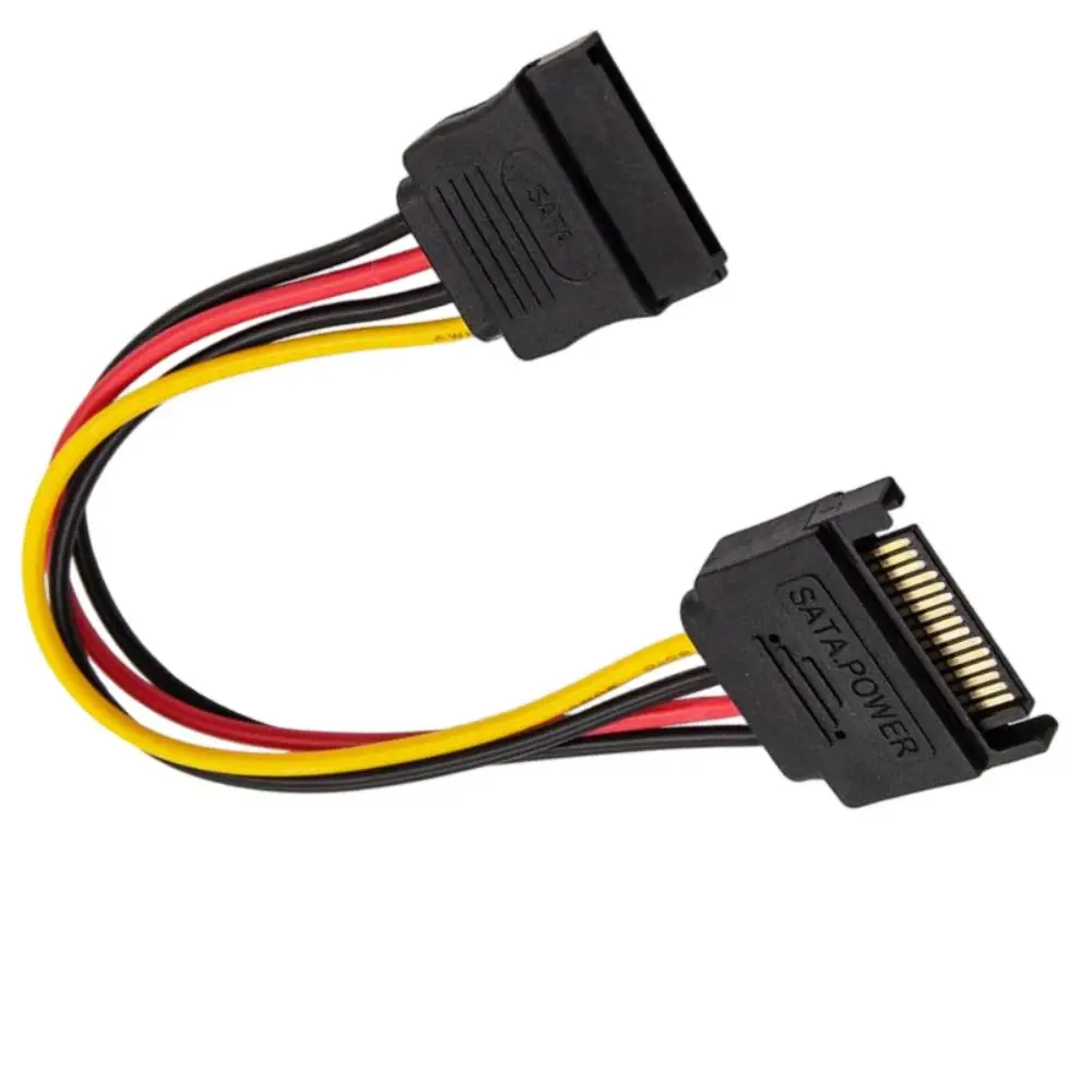 SATA Power Cable 15-Pin Male to 15-Pin Female Power Extension SATA 20CM Cable Adapter Line for Hard Drive Power