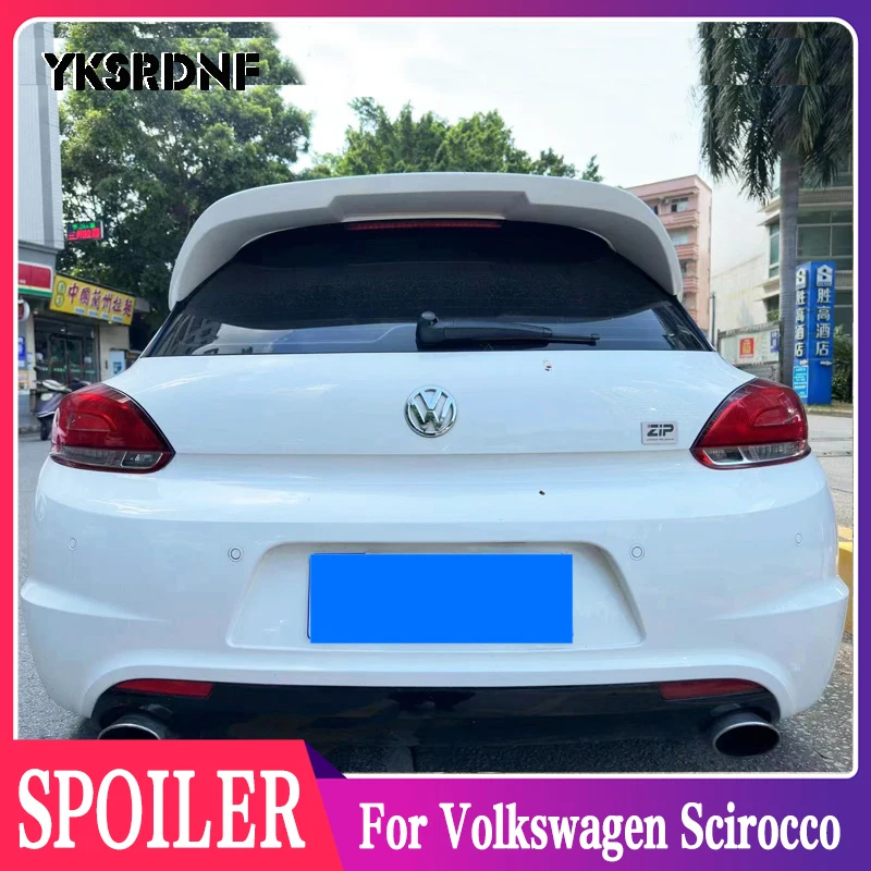 

Car Styling Fit For Volkswagen Scirocco 2009-2013 (only for R) CARBON FIBER Materoal Rear Roof Lip Spoiler Trunk Boot Wing