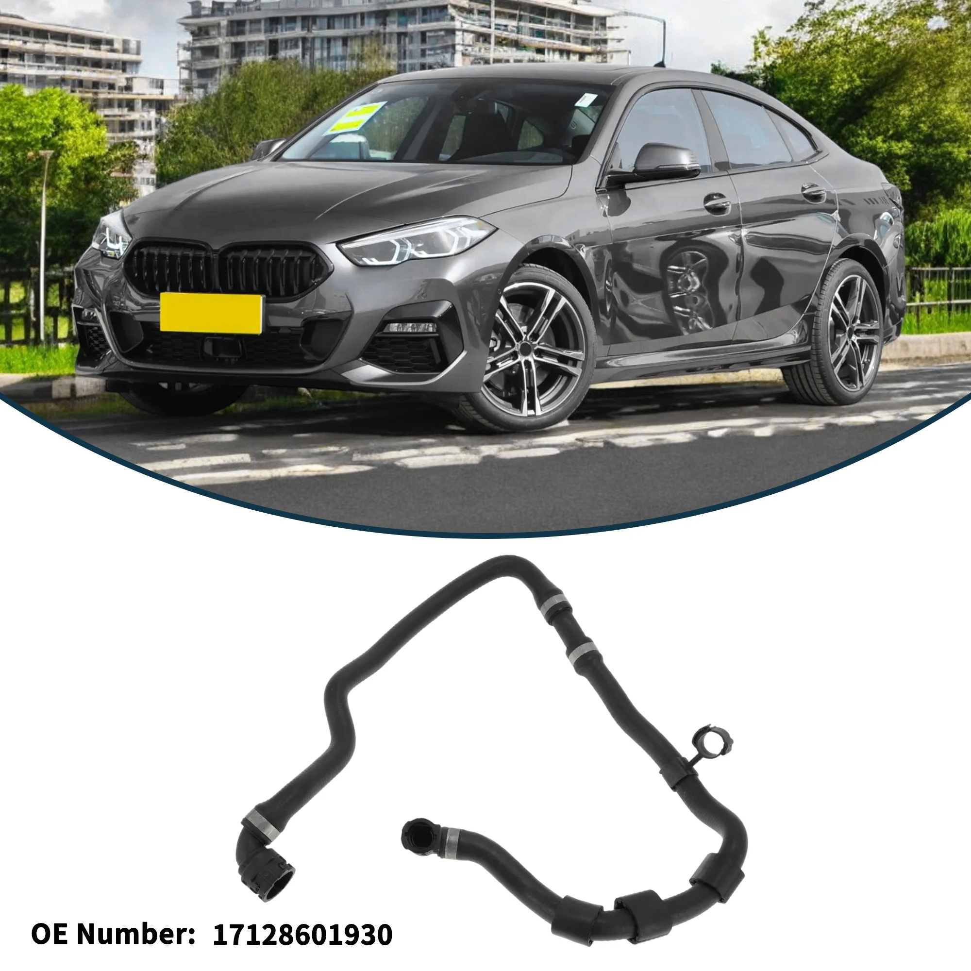 UXCELL المبرد خرطوم سخان خرطوم المبرد المخرج خرطوم الأنابيب لسيارات BMW 2 سلسلة 2015 No.17128601930 المطاط المبرد الأنابيب الأسود 1 قطعة