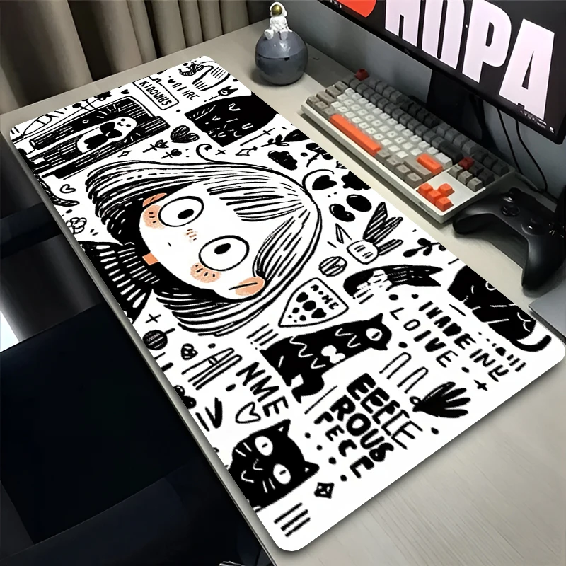 

Mouse Pad PC Non Slip Rubber Mousepad Laptop Gamer Cabinet Keyboard Pad Office Computer Gaming DeskTrendy Graffiti Mouse Mat