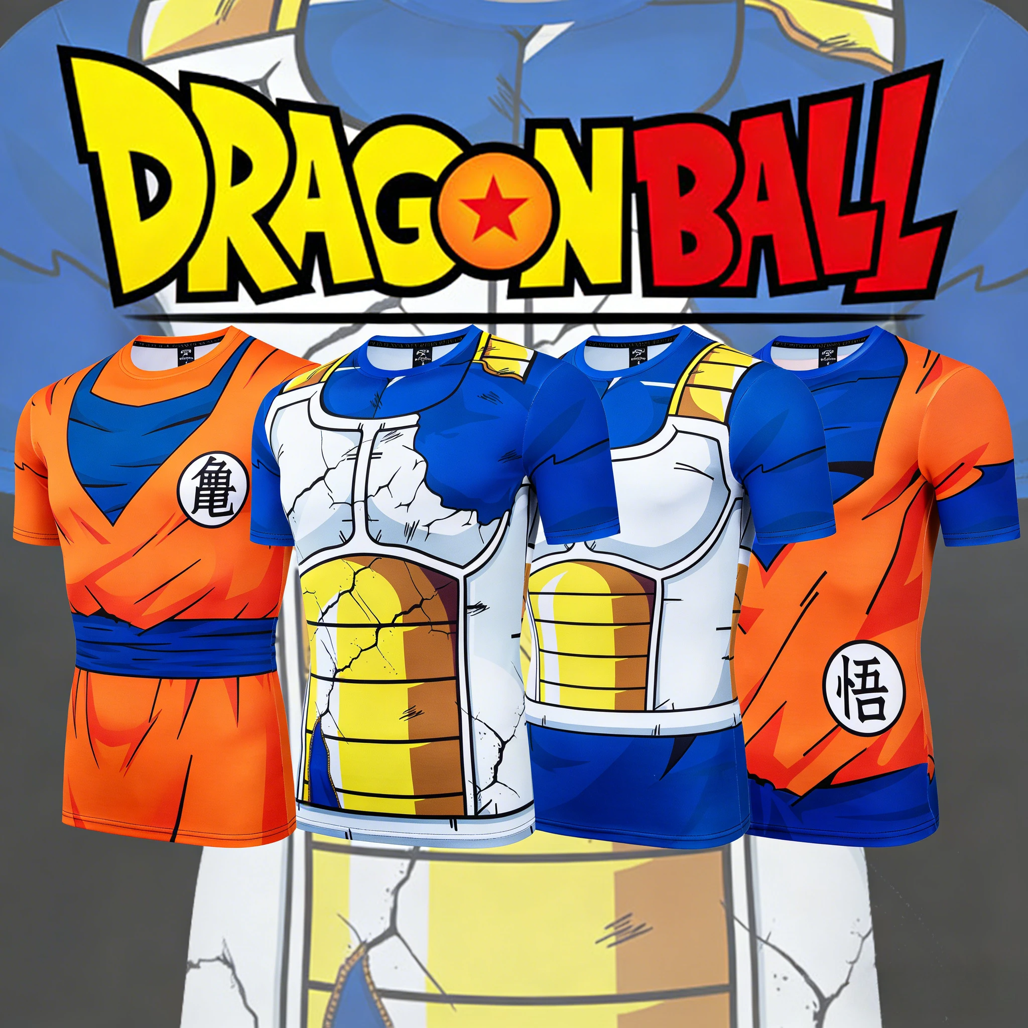 2026 Sommer Dragon Ball Goku Vegeta 3D-Druck Oversized Rundhals-T-Shirt Hochwertige Anime Streetwear Y2K Casual Tops