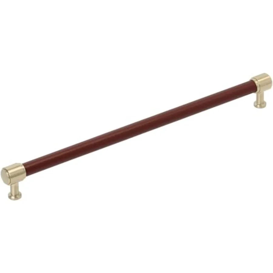 

954066-O-1258 Lazzara 12-5/8 Inch Center to Center Brown Leather Bar Cabinet Pull