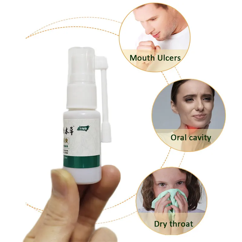 1pc Sore Throat Sprays Natural Plant Herbal Extract Chronic Oral Pharyngitis Spray Effectively Relieve Itchy Throat Inflammation