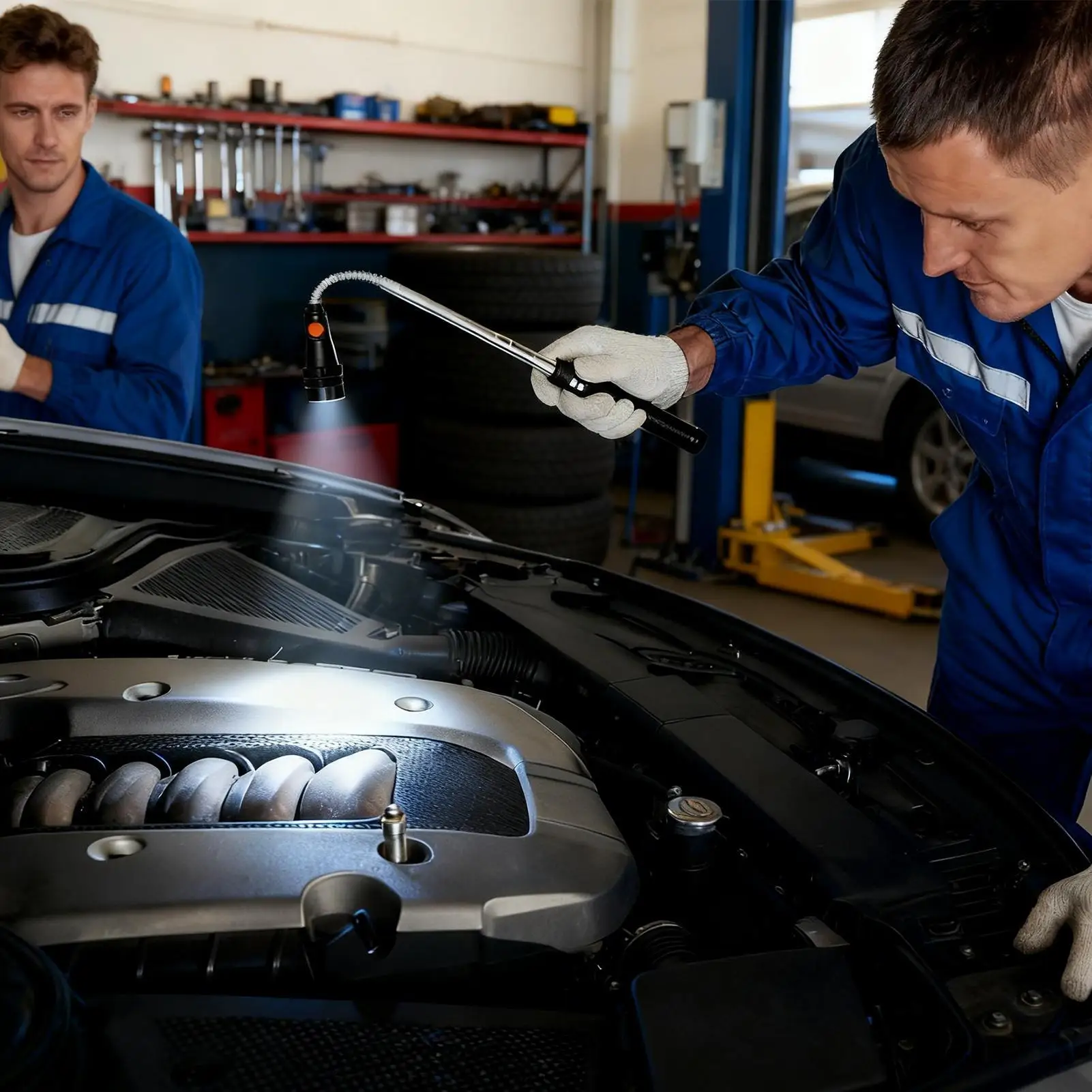 

Гибкий магнитный пикап, телескопический гаджет со светодиодным фонариком, 22,6-дюймовый пикап, инструмент для мужчин, папа, работа на автомобиле, обслуживание дома