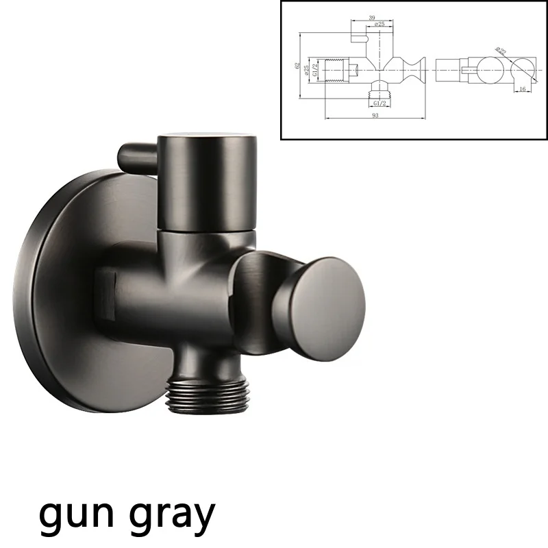 

59# Brass multifunctional triangle valve, thickened waterproof bathroom, one in one out single control switch angle valve