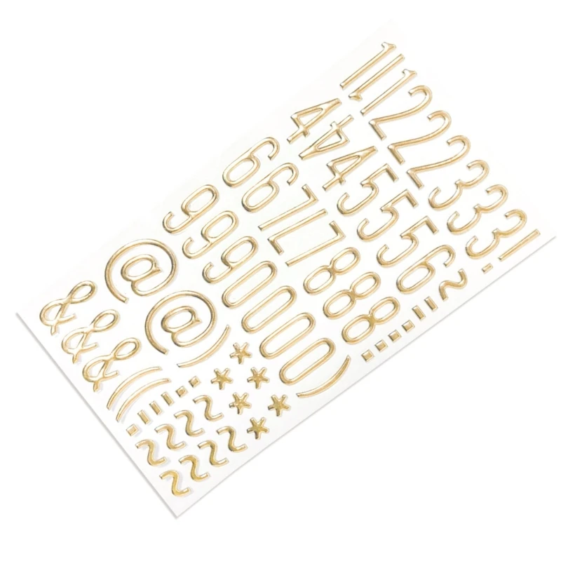 3D Metallic Letter Number Sticker for Scrapbooking Journal Notebook Photo Album