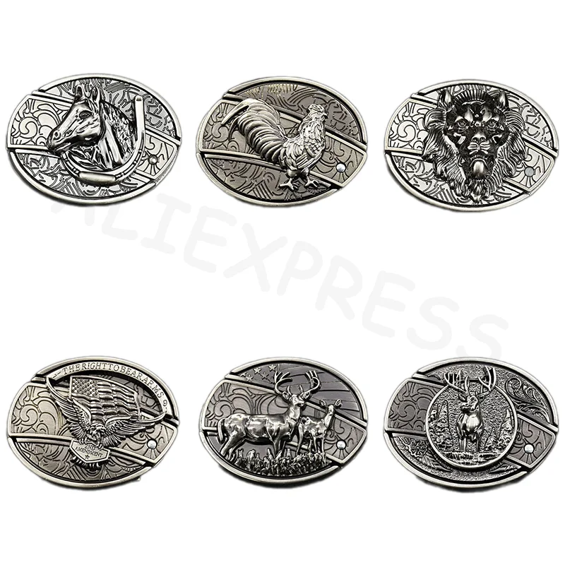 للرجال محفورة الحيوان حزام الخصر المألوف الجدة ملحق خمر الشرير قبعات رعاة البقر الغربية مشبك حزام معدني #6