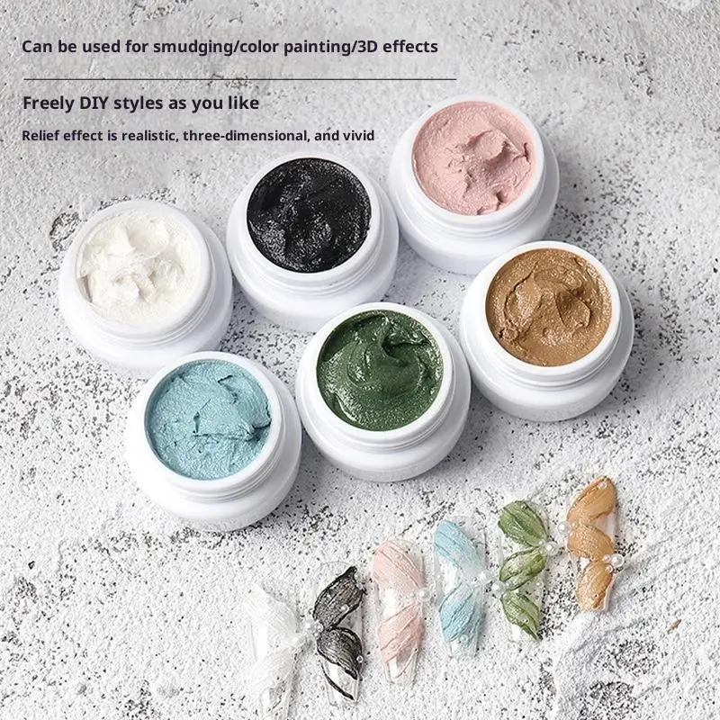 Nail Carving Plaster Gel Drawing Gel Effect 3D Relief Gel Nail Polish Nail Painting Gel Nail Art Gel Lacquer Varnish Nail Art