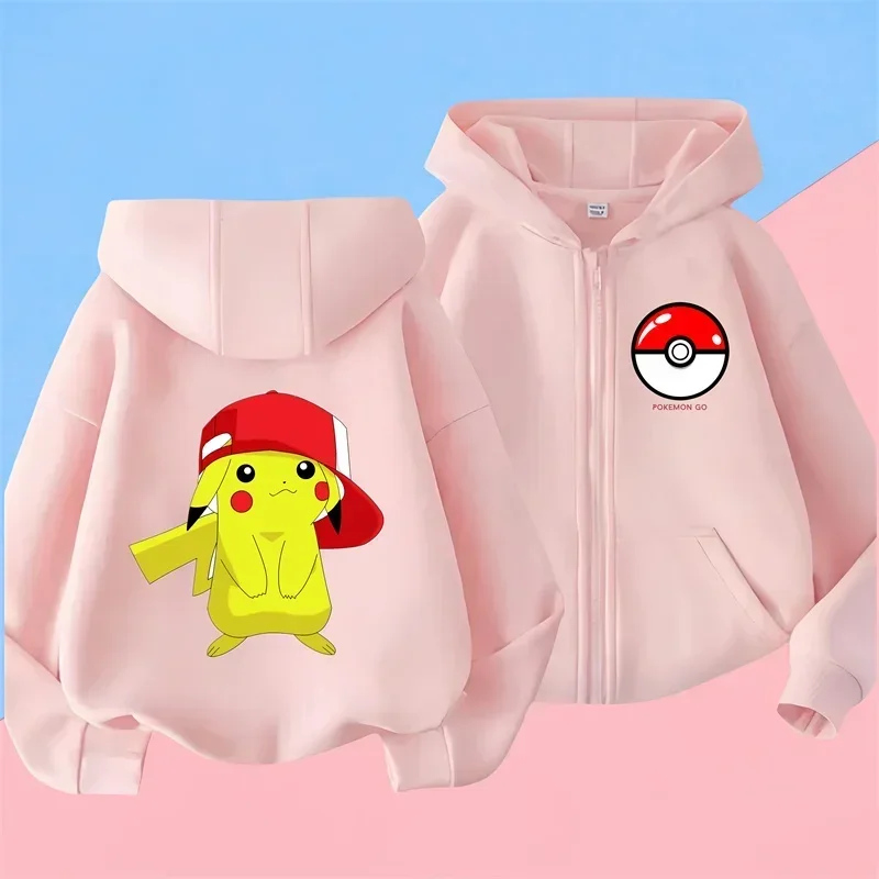 Felpa con cerniera per bambini abbigliamento Pokemon neonati maschi ragazze Pullover a maniche lunghe maglione per bambini autunno Pikachu vestiti