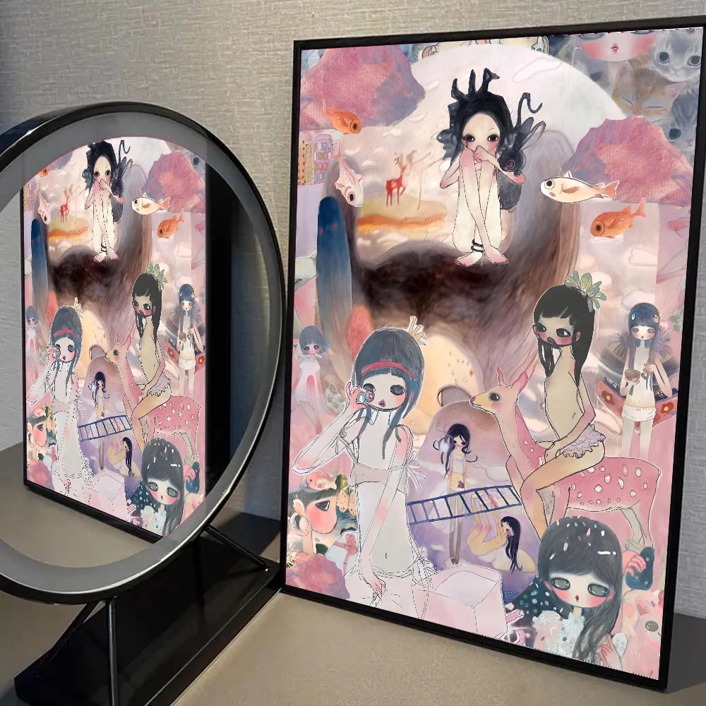 ملصق A-Aya Takano فني ذاتي اللصق مقاوم للماء ملصق ورقي لديكور جدران غرفة القهوة والبار #6