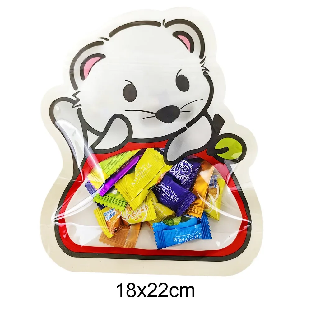 Cartoon Animal Bag Candy Snack Packaging Bags Cute Bear Capybara Tiger Food Cookies Storage Bag Safari Birthday Party Supplies