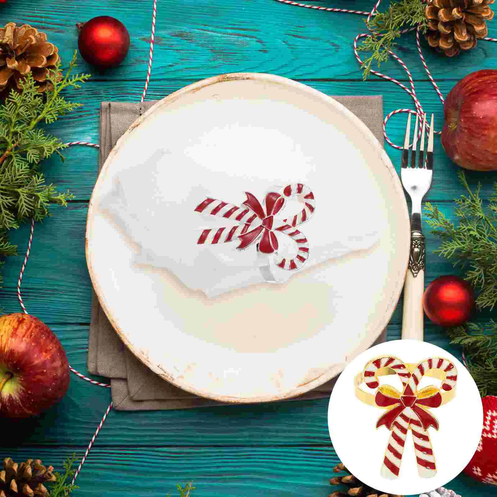 

Christmas Napkin Rings Candy for Halloween Serviette Buckle Hotel Table Alloy Wedding