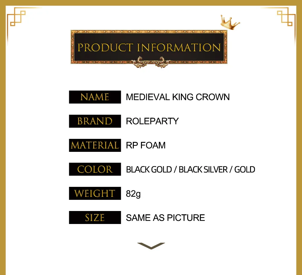 Königliche Kronen Cosplay König Königin Kronen Prinzessin Tiara Halloween Party Kostüme Zubehör Weihnachten Maskerade Kopfbedeckung Kostüm – Detail 4