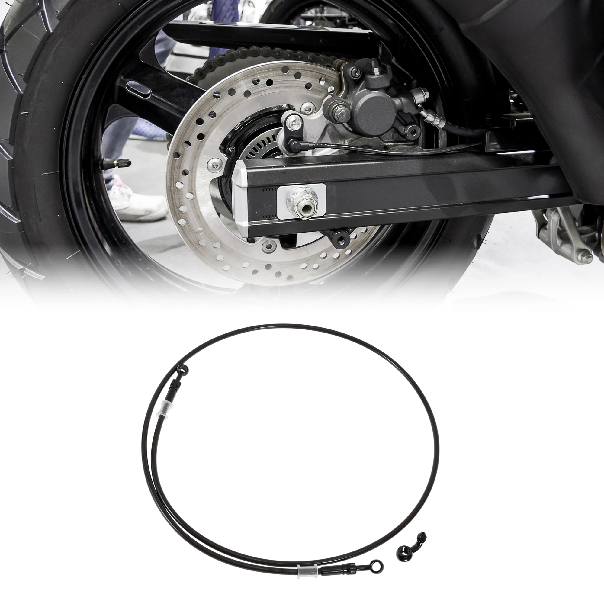 

UXCELL 170 см мотоциклетный тормозной шланг сцепления, нейлоновая проволока из нержавеющей стали, оплетка из искусственной кожи