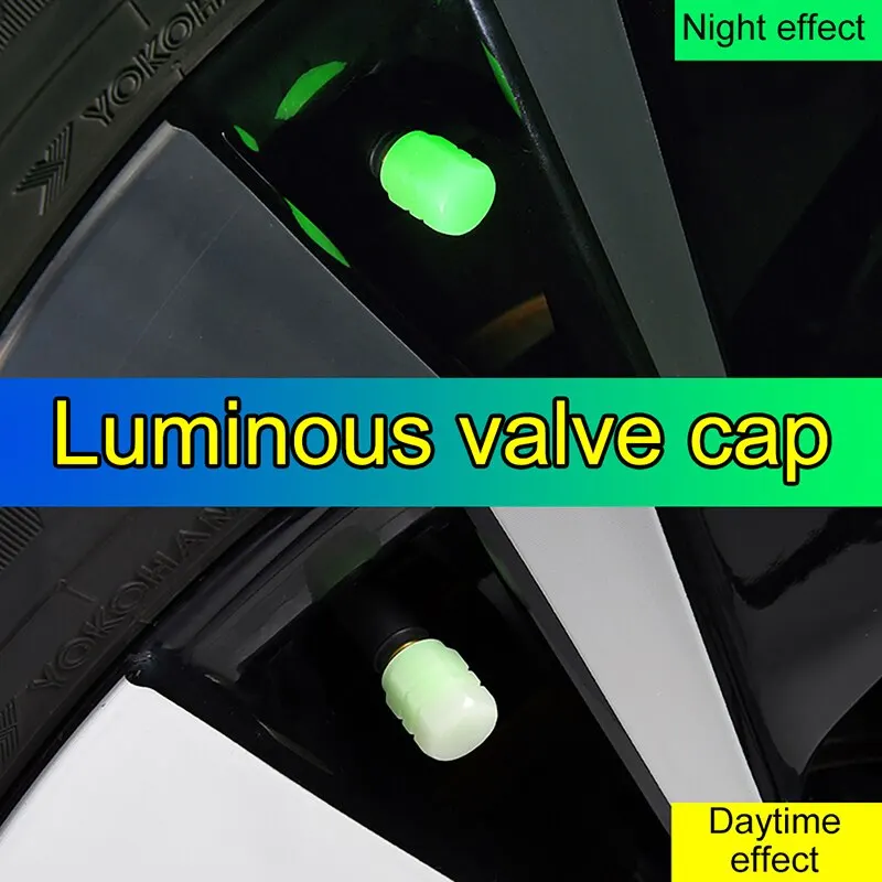 Automobile Tire Luminous Valve Cap Luminous Valve Cover Electric Motorcycle Valve Core Tire Vacuum Universal Valve Core Cover