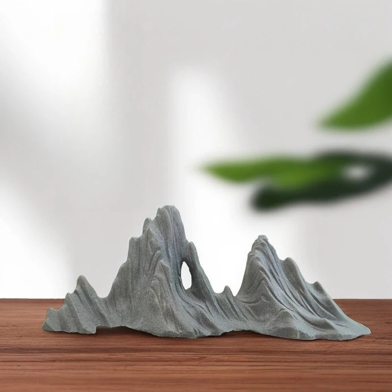 Abstract Mountain Aquarium Ornament Hollow Peak Landscape Decor Mini Rockery Layout For Fish Tank Tabletop Zen Scene Display