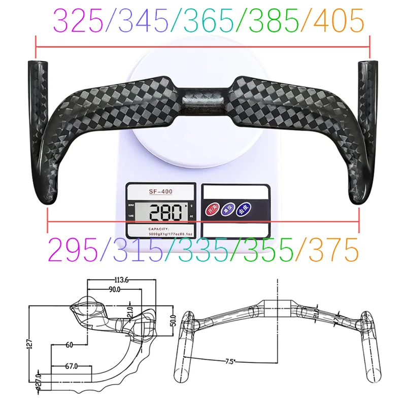 BALUGOE Carbon Professioneller Rennrad-Lenker nach UCI-Regeln, 12k Glänzend 31,8 mm Fixie-Fahrradlenker