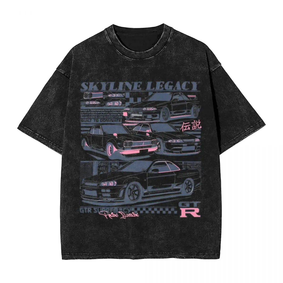 Skyline Legacy Initial D T Shirts Washed Cotton Harajuku T-Shirts Novelty for Men Women Tops Streetwear Graphic Tee Shirt