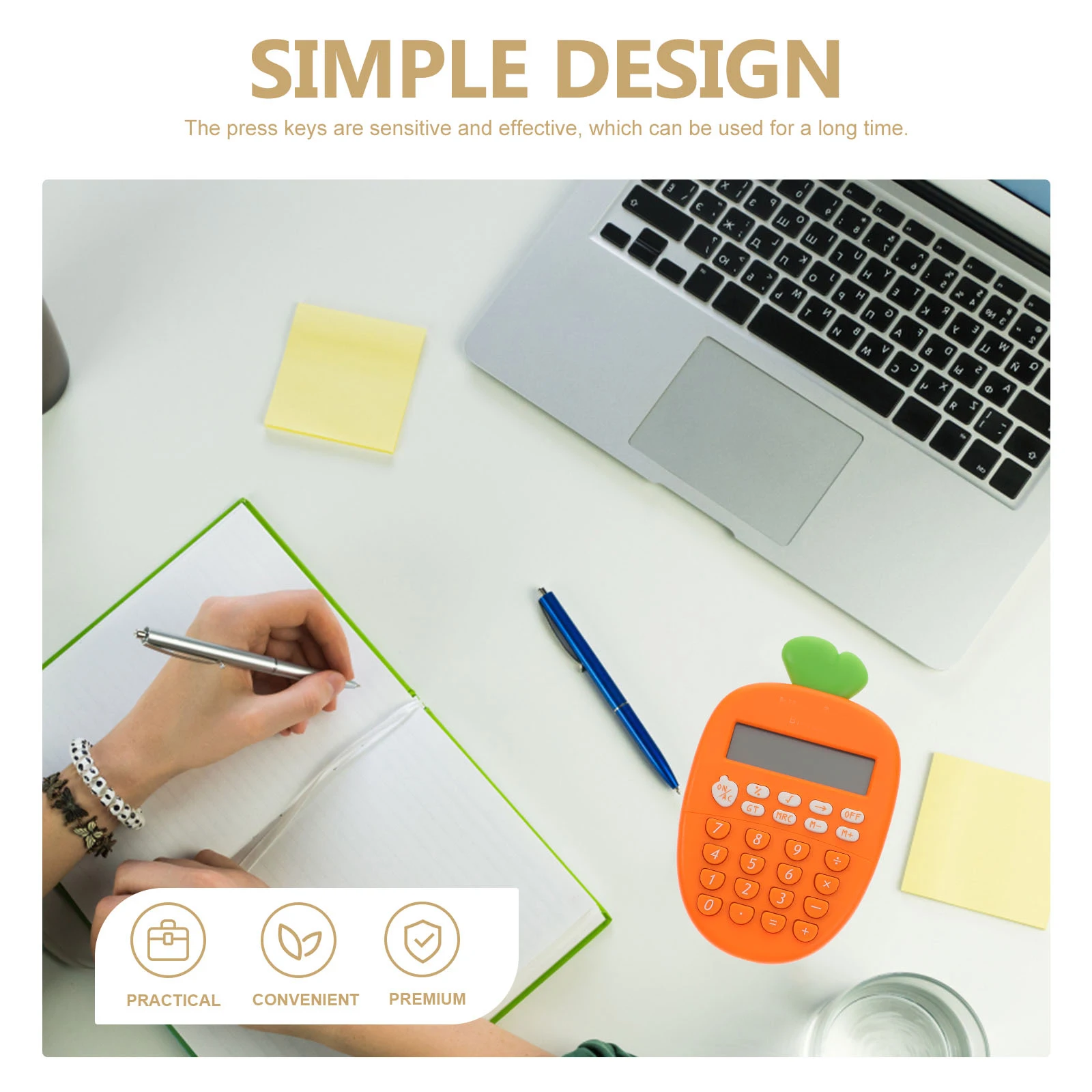 

2Pcs Calculator Carrot Shape Portable Electronic Plastic Mini Calculator for Students Office Desktop Calculating Tool