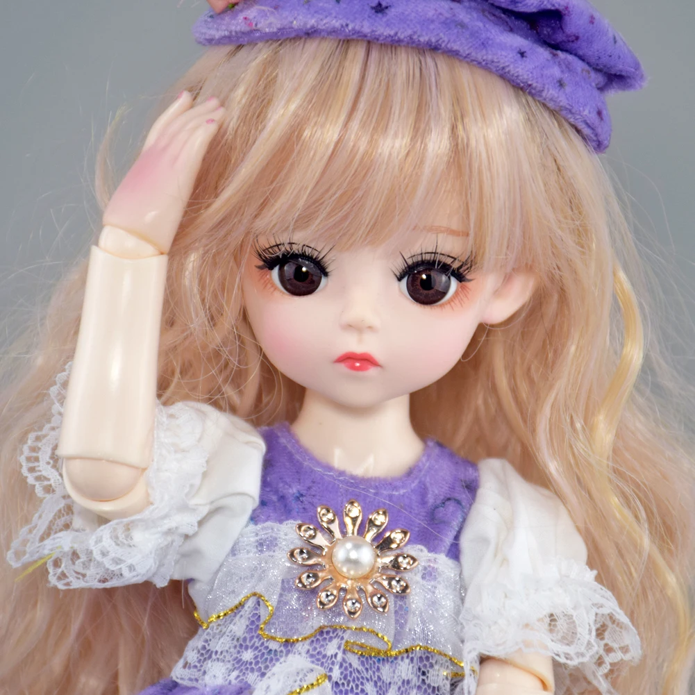 YUTOTUE 12 بوصة ارتفاع فتاة دمية لعبة مع ماكياج الوجه فستان أحذية الشعر المستعار مجموعة كاملة للأطفال هدية صغيرة BJD