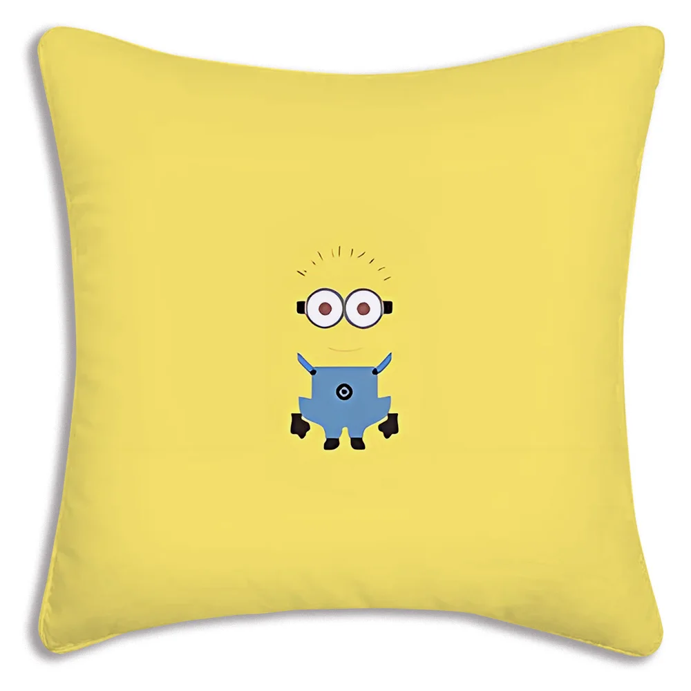 Anime Minions Kawaii Pillow Covers Cartoon Sofa Decorative Home Double-sided Printing Short Plush Cute Cushion Cover